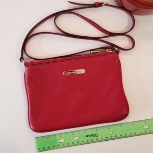 MICHAEL KORS Red Leather Crossbody Bag with Interior Pocket